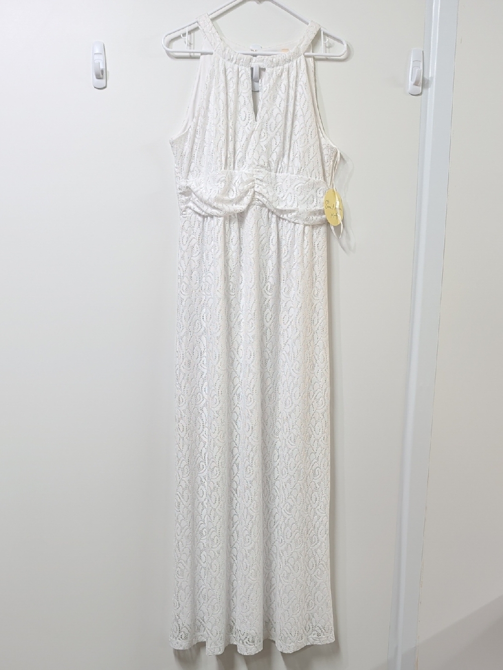 Emma & Michelle "Feel Pretty" Stark White Lace Maxi Dress Size 12